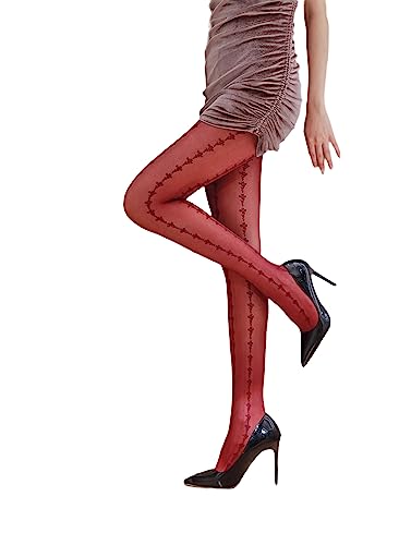 Image of Sahabowi Women Tights, Sheer High Waist Pantyhose, Vintage Control Top Stockings, Siwa6
