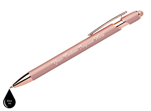 Express Pencils™ - Personalized Pens Gift Set - 2 Pack Of Rose Gold Soft Touch Metal Pens W/Gift Box - Luxury Ballpoint Pen Custom Engraved With Name Or Message | Perfect For Him Or Her (Rose) #TOP2