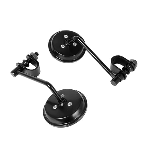 Motorcycle Mirrors For Chopper For Cruiser For Cafe For Racer Pair Motorcycle Handlebar Rear View Mirrors Round Convex Clip-On 22-25mm Black Retro Motorcycle Rearview Mirrors(Black)