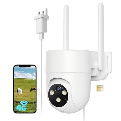 NUASI 4G LTE Security Camera Outdoor 2K CCTV PTZ Camera 24/7 Recording with SIM Card with Full Color Night Vision Support AI human detection Two-way audio