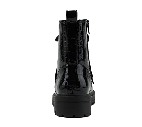 Image of Soda FIRM - Lug Sole Combat Ankle Bootie Lace up w /Side Zipper