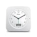 Mebus Funkwecker mit Thermomether Funk-Wecker mit Thermometer/Datumsanzeige, Schlummerfunktion, großes Display/Quadratisch/Hintergrundbeleuchtung/Farbe: Weiss/Modell: 25610, Kunststoff