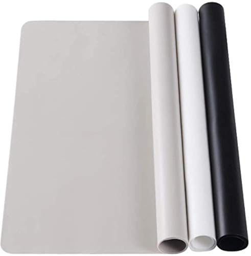KCDMBUE 3 Pack Large Silicone Sheets for Crafts Liquid Resin Jewelry Casting Molds Mat Multi-Purpose Food Grade Silicone Placemat. 15.7 x 11.8 (Black & Gray & Beige)