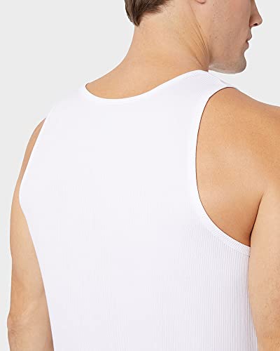 32 Degrees Cool Men’s 2-Pack Ribbed Undershirts Tank | Lightweight | Soft To Touch, White, Large #TOP4