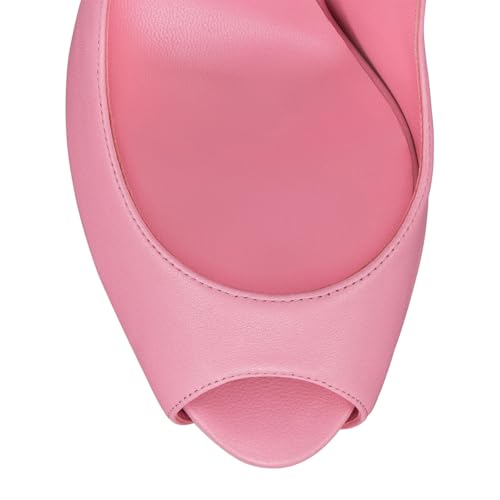 FSJ Women Classic Peep Toe Platform Pumps Sexy Stiletto High Heels Slip On Patent Leather Basic Pumps Wedding Party Dress Shoes Size 4-16 US3