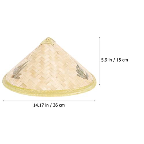 DOITOOL 2Pcs Chapéus de Bambu para Homens Chapéus de Tecido Criativo Samurai Chapéu Chinês Chapéu de
