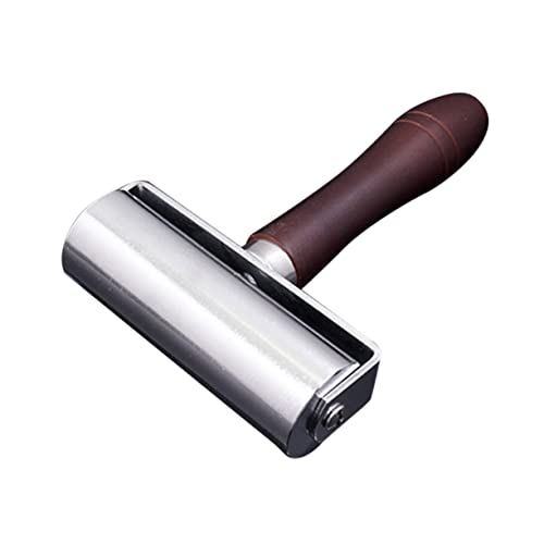 NUOBESTY Lederrolle Aus Hochwertigem Stahl Für Glätten Und Pressen Von Lederkanten Lederhandwerksrolle Mit Massivholzgriff Für Heimwerkerarbeiten