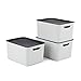 Produktbild Jive Dekobox 3er- Set Aufbewahrungsbox 16l mit Deckel, Kunststoff (PP recycelt), weiss/anthrazit, 3x16l (37.5 x 27.8 x 29.8 cm)