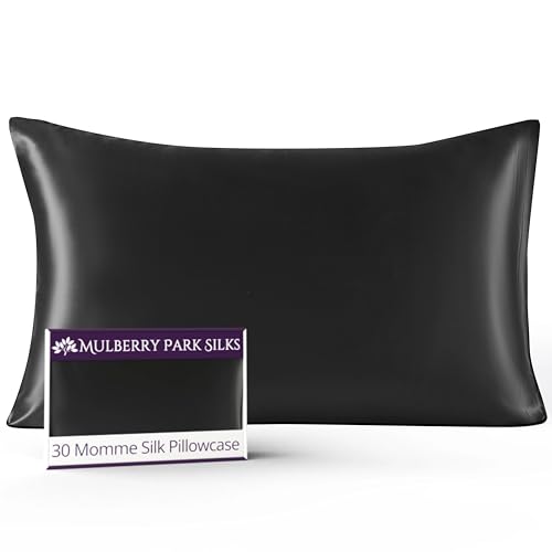 100% Mulberry Silk Pillowcase 30 Momme Envelope Closure - Black/King