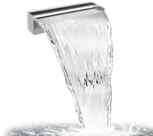 Primrose 120cm Stainless Steel Waterfall Blade Cascade (Sheer descent) Rear Supply for Wall Water Features