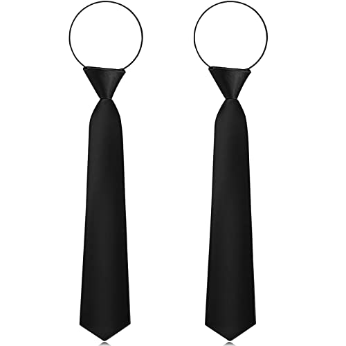 Bencailor 2 Corbatas de Niños Pequeños Corbata Elástica Pre-Atada de Niños (Negro) Cover