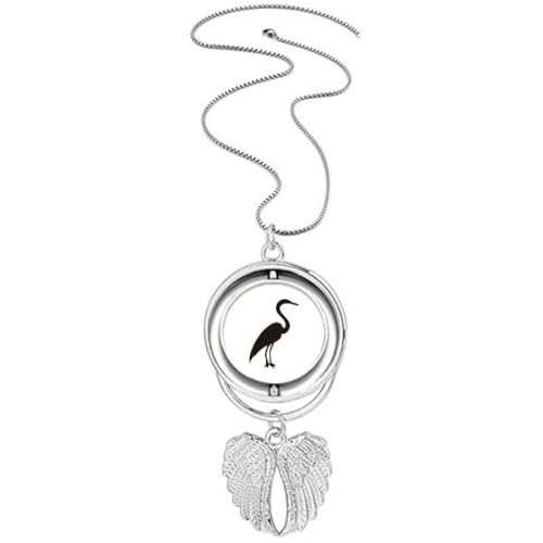 Collier héron noir et gris ailes d'ange, le cadeau idéal pour célébrer un moment unique
