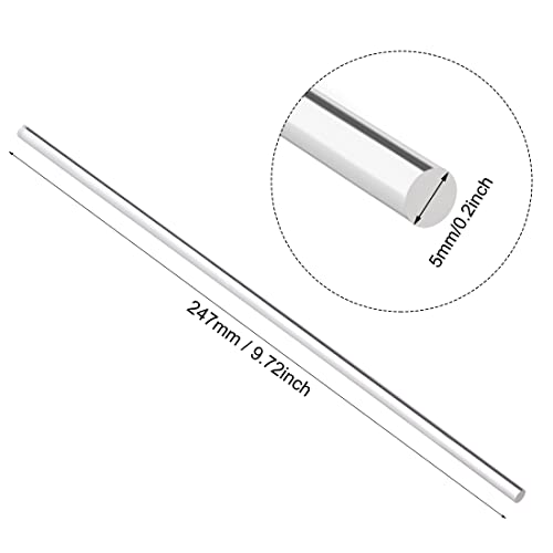 uxcell Acrylic Round Rod,Clear,0.2 Inch Diameter 10inch(247mm) Length,4pcs image 5