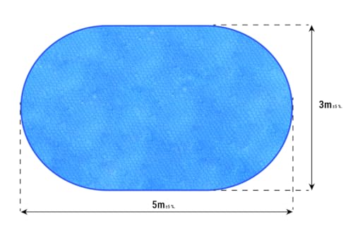 PLK Blaue Oval Solarabdeckplane 3 x 5m für Pool | Wassererwärmung & Reinigung | Blasengeformte...