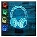 Produktbild LED Nachtlicht Magical 3D drahtlose kopfhörer Amazing Optische Täuschung Touch Control Light 7 Farben ändern für Kinderzimmer Home Decoration Best Geschenk