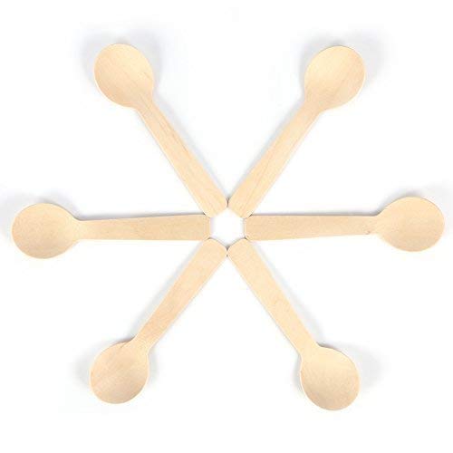 200Pcs Cucharas De Madera Reciclables Desechables Cuchara De Té De Helado Vajilla Postre Café 10 * 3 Cm - Imagen 7
