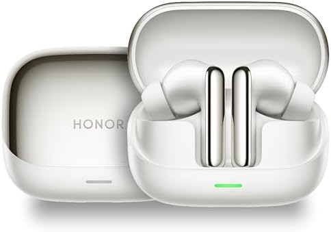 HONOR Earbuds 4 with AI Translation, 50dB Adaptive ANC, 46H Battery Life, Dual Drivers(11mm+6mm), 3-Mic AI Call Noise Reduction, IP54 Water Resistant, Pearl White