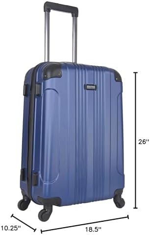 Kenneth Cole REACTION Out of Bounds Lightweight Hardshell 4-Wheel Spinner Luggage, Cobalt Blue, 24-Inch Checked - 4
