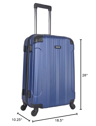 Image of Kenneth Cole REACTION Out of Bounds Lightweight Hardshell 4-Wheel Spinner Luggage, Cobalt Blue, 24-Inch Checked