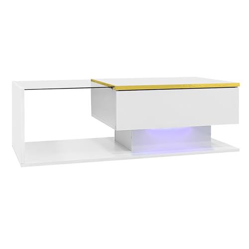 Table Basse LED 16 Couleurs Verre 100 cm BTM
