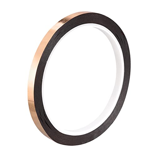 Image of MECCANIXITY Metalized Polyester Film Tape,0.23inch x 54.6yds. Adhesive Mirror Finish Decor Tape for Detailing Accent Wall,Graphic Arts,Wardrobe Crafts Tape 50m x 6mm,Rose Gold Tone