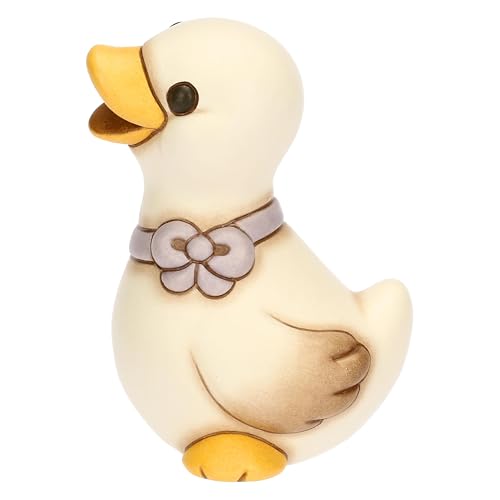 6,9 x 8,7 x 11,8 cm THUN Oca Julie con Fiocco Lilla in Piedi, Ceramica, Collezione Giardino di Primavera, 6,9 x 8,7 x 11,8 cm