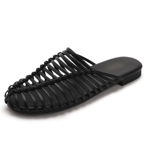 Sandales tressées vintage et mules style urbain ajouré pour l'été