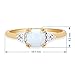 10k Yellow Gold, October BirthStone, Created Opal and Diamond Ring