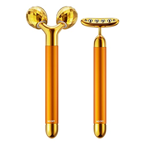 2 in 1 Electric Face Massager, 3D Roller and T Shape Face Massager Kit