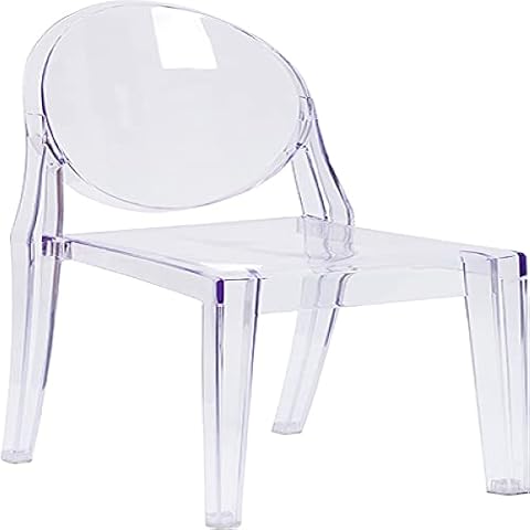 Flash Furniture Silla Lateral Transparente Apilable Cover