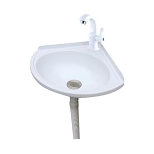 Mqzhuk Eckwaschbecken Kunststoff Weiß 27.5x35x11CM