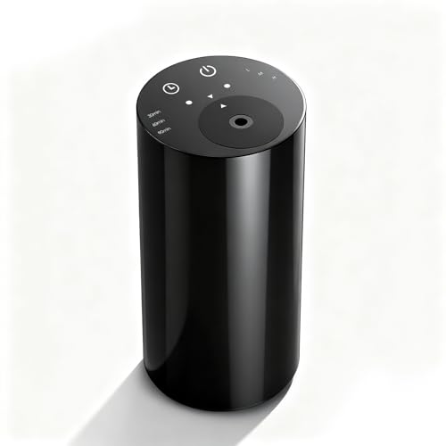 Maromalife Waterless Diffuser, 1000 Sq.Ft Coverage, Essential Oil Diffuser with Tilt-Safe, Remote Control, Adjustable Mist, Mood Lights Aromatherapy Diffuser for Home, Room, Office, Hotel, Ink Black