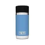 YETI Rambler 12 oz Bottle, Stainless Steel, Vacuum Insulated, with Hot Shot Cap, Pacific Blue