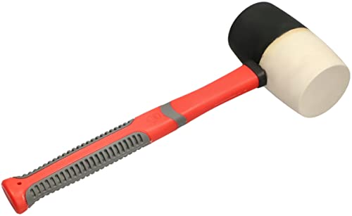 Martello in gomma KOTARBAU® 900 G martello a doppia testa a faccia morbida bianco e nero.Non lascia segni su materiali fragili.Manico in fibra di vetro che assorbe gli urti