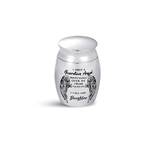 SBI Jewelry Daughter Small Urn for Human Ashes Cremation Guardian Angel Wing Mom Dad Family Sister Brother Memorial Keepsake Funeral Holder 1.6" - Image 3
