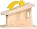 HOLZTIGER 80617 - Stall/Krippe, handgearbeit aus Ahornholz, inkl. Weihnachtsstern, wasserbasierte Farbe, fördert Fantasie & Kreativität, Made IN Europe, 40x25x29cm, OHNE Figuren