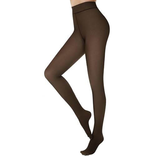 Bontierie Women Fleece Lined Tights High Waisted Thermal Pantyhose Leggings Warm Thick Thermal Tights for Winter