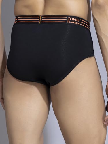 Image of John Players Pack of 2 Cotton Brief Underwear for Men with Striped Waistband