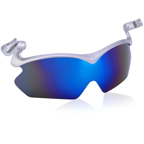 DEECOZY Men's Clip On Sunglasses, Outdoor Polarized Sunglasses, Clip Cap Sports Sun glasses That Can Be Clipped on the Hat Cap for Men Women Cycling Fishing Traveling Hiking Climbing (Blue)