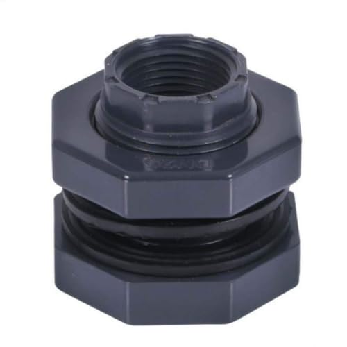 YTCEZ Gray Water Tank Connector, DN15-DN100 UPVC Water Tank Adapter, PVC Barrel Interface Industrial Pipe Fittings(DN40)