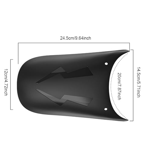 Image of MACHSWON Motorcycle Front Rear Mudguard Fender Extender, Motorbike Extension Wheel Cover Tire Hugger Mud Splash Guard, 24.5*14.5*12 cm /8.66*5.71*4.72 inch, Motorcycle Universal Fit Arc Length 20cm