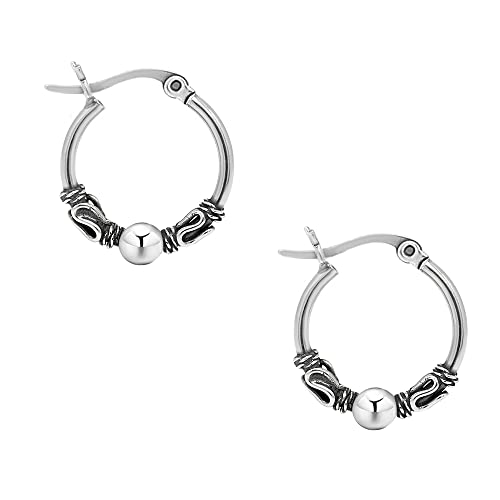 Savlano 925 Sterling Silver Bohemian Tribal Bali Hoop Earrings for Women - Made in Italy Comes With Savlano Gift Box2
