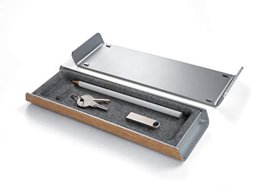 SIGEL SA401 Pen Tray, metallic/wood look, acrylic with felt, 24 x 7.5 x 2.25 cm, Beige - Pen Holder - Image 2
