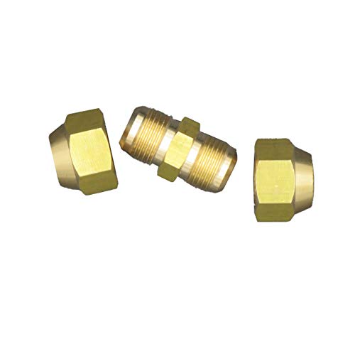 Image of METER STAR 1 /4 inch (6.35mm) HVAC No-Weld Copper Pipe Connector - Double Flare Nut Coupler, Tool-Free Compression Fitting for AC Refrigerant Lines