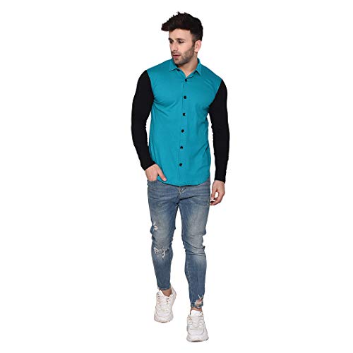 Image of Geum Men's Cotton Full Sleeve Spread Collar Casual Shirt