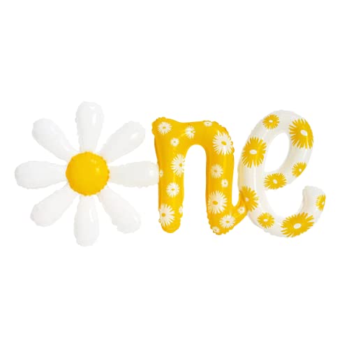 Ballon Marguerite 1er Anniversaire, XXL Aluminium Mylar Marguerite Ballon ONE, Fleur Ballons pour décoration Baby Shower, 1er Anniversaire Mariage, D'anniversaire,...