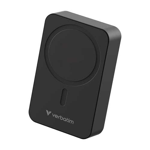 Verbatim Charge 'n' Go Essentials Power Bank MagSafe 20 000 mAh 15 W magnétique PD 20 W Fonction de charge rapide avec indicateur LED pour iPhone 16/15/14/13/12 Pro/Pro Max avec câble USB-C vers USB-C