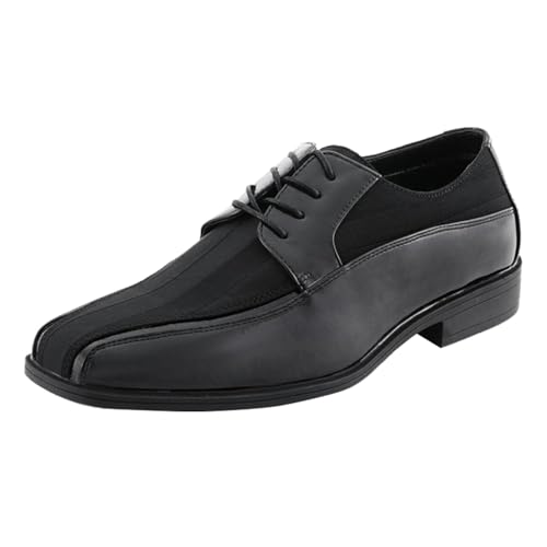 Image of Viotti 179, Casual Dress Oxford Shoes for Men, Satin Striped Lace-Ups, Men's Business Casual Leather & Satin Shoe, for All Formal Occasions
