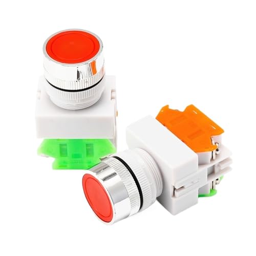 Interrupteur bouton-poussoir 22mm autobloquant NF NO pour tableau électrique de commande