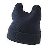 [TOUFEIYUAN] くまちゃんキャップ HAPPY PRINCE ニット帽子 赤ちゃん帽子 ベビー帽子 キッズ帽子 韓国子供服 赤ちゃん 帽子 (黒)